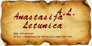 Anastasija Letunica vizit kartica